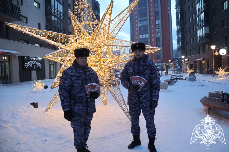 Росгвардецы провели акцию «Безопасный Новый год» в жилом микрорайоне города
