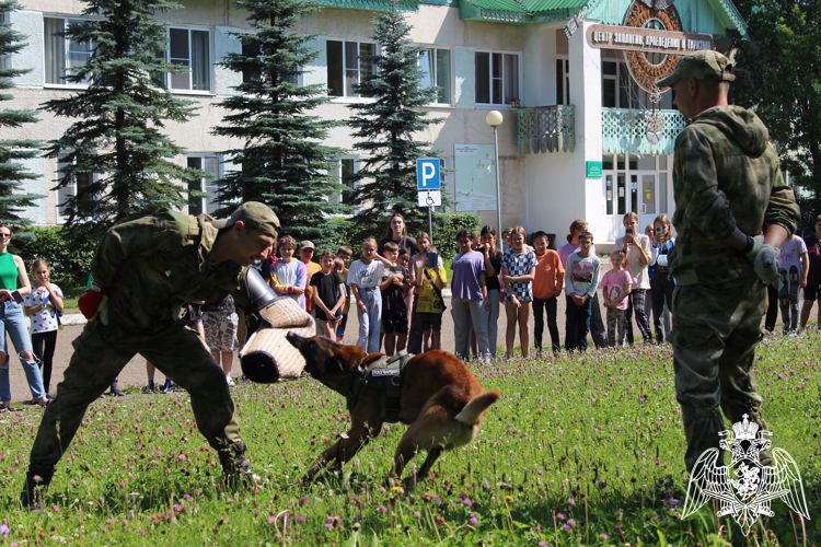 Зеленогорские военнослужащие Росгвардии познакомили ребят оздоровительного лагеря с кинологической службой