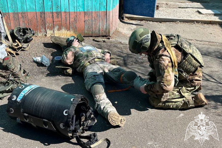 В Железногорске военнослужащие и сотрудники Росгвардии приняли участие в  межведомственных учениях,  посвященых ликвидаторам аварии на Чернобыльской АЭС
