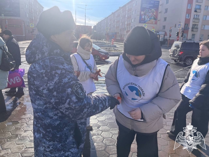 Норильские росгвардейцы присоединились к патриотической акции «Георгиевская лента»