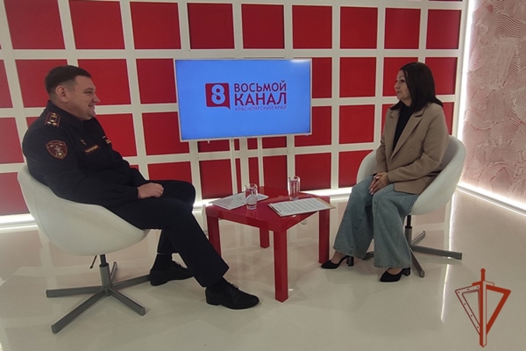 Начальник краевого управления вневедомственной охраны Росгвардии в теле и радиоэфирах рассказал о службе