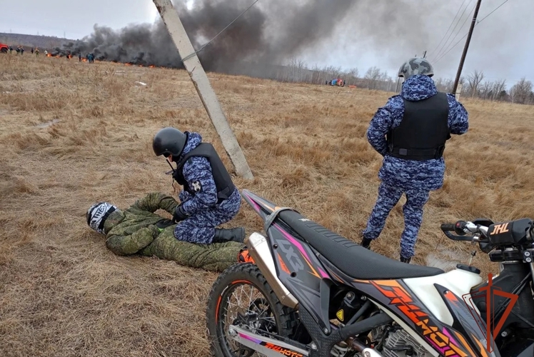 В Минусинском районе сотрудники Росгвардии приняли участие в командно-штабных учениях по тушению ландшафтных и лесных пожаров