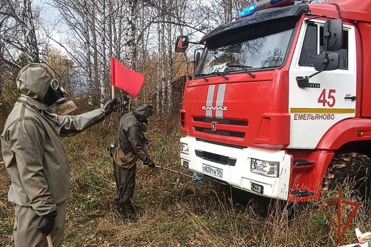 Специалисты РХБ защиты красноярского соединения Росгвардии приняли участие в тактико-специальном занятии